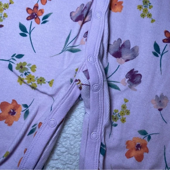 Carter's Lilac Floral Footed One-Piece Pajamas - Picture 3 of 9